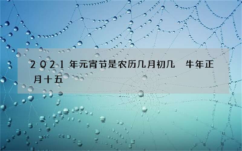 2021年元宵节是农历几月初几 牛年正月十五